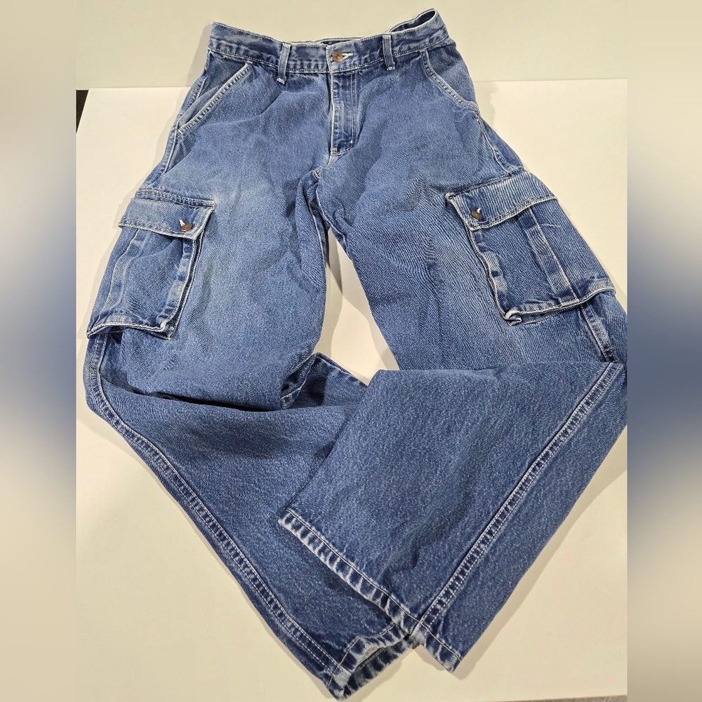 Tommy Sports Jeans Mens 28x31 Vintage Y2K Denim Cargo Skater Baggy Pants Grungy.